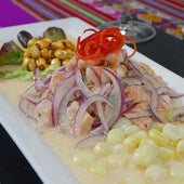 Ceviche De Salmón y Camarón Ecuatoriano